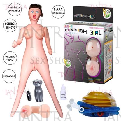 Muñeca inflable con vagina y ano de suave textura